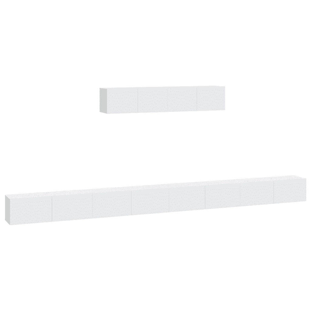 Set di Mobili Porta TV 6 pz Bianco in Legno Multistrato