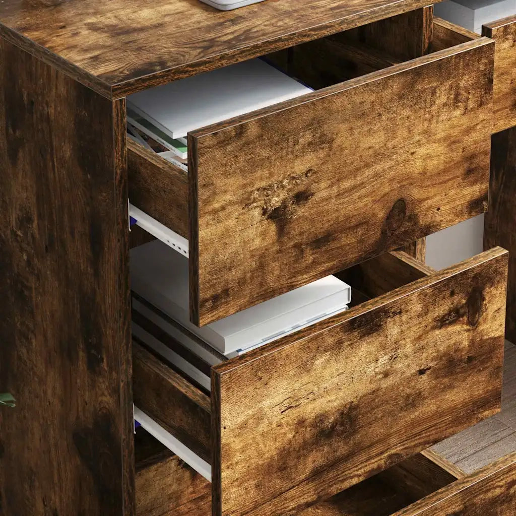 Scrivania Rovere fumé 90 x 37.5 x 75 cm Legno multistrato 869494