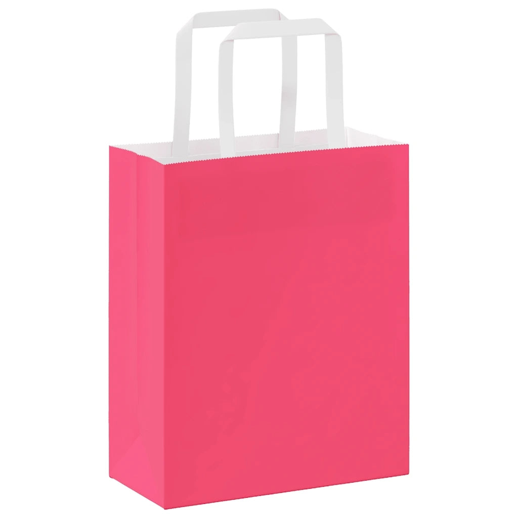 Sacchetti di Carta 50 pz con Manici Rosa 18x8x22 cm 4101880