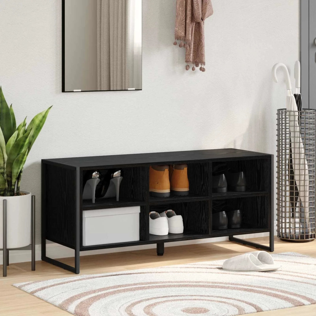 Mobile per scarpe Rovere Nero 100 x 35 x 44 cm