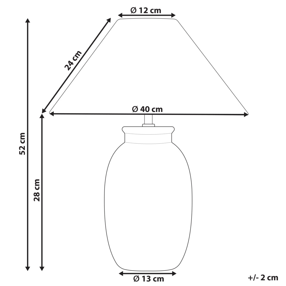 Lampada da tavolo in ceramica nera con paralume bianco 53 cm camera da letto soggiorno