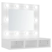 Armadio a specchio con illuminazione LED bianca 60 x 31,5 x 62 cm bianco 02_0006654