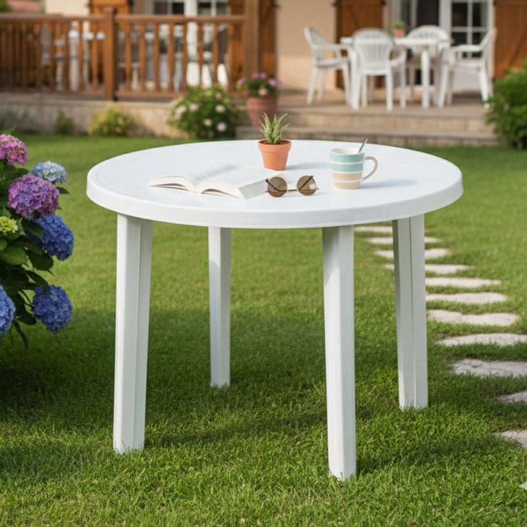 Brooksdale, Tavolo da Esterno 4 Posti Made in Italy, 90x90x72h cm Bianco