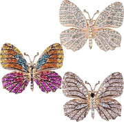 Tre Pezzi di Borchie per Donna - Elegante Farfalla Strass Colorata Accessorio di Moda Insetto Cristallo - Matrimonio, Fidanzamento, Festa, Madre e Moglie