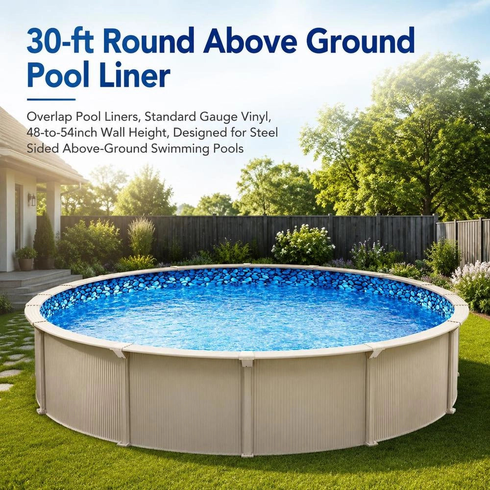 Round Pool Liner, Φ914x147 Cm, Inner Liner, Replacement Liner, Pool Liner, Overlap-style Vinyl Liner, Wear-resistant, For Above-ground Pools With A 137 Cm Wall Height