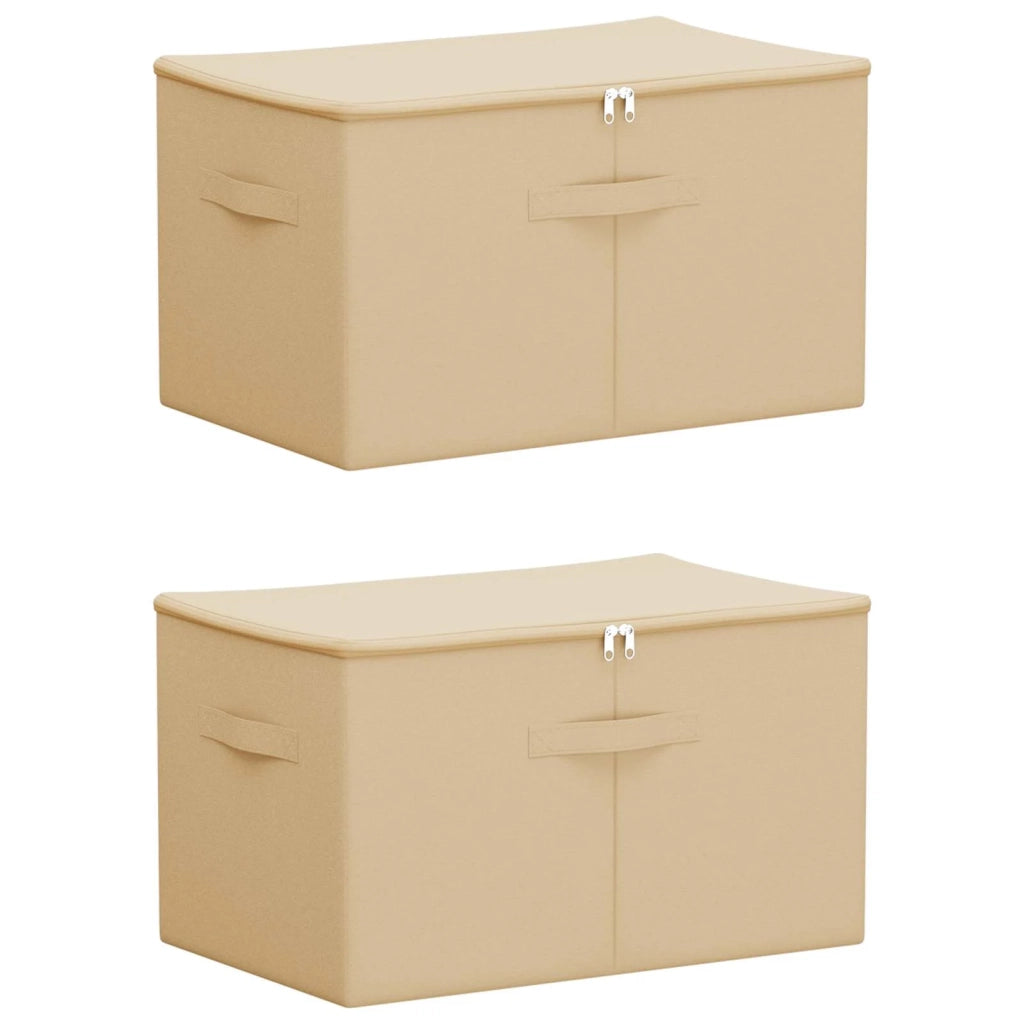 Scatola di Stoccaggio 2 pcs Crema 55 x 35 x 32 cm