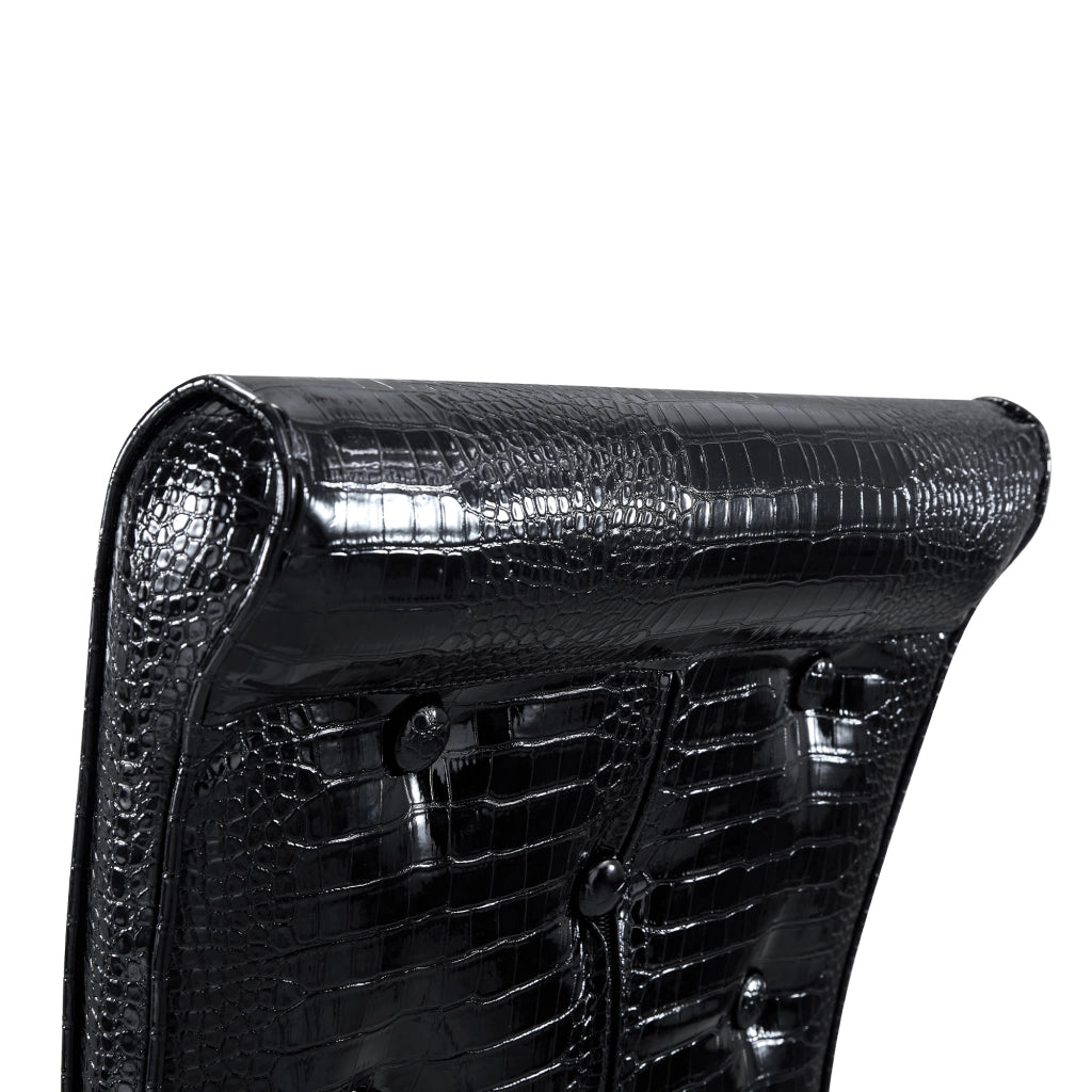 Sedia da Pranzo con Dettagli Cristallo, PVC, Metallo, Nero