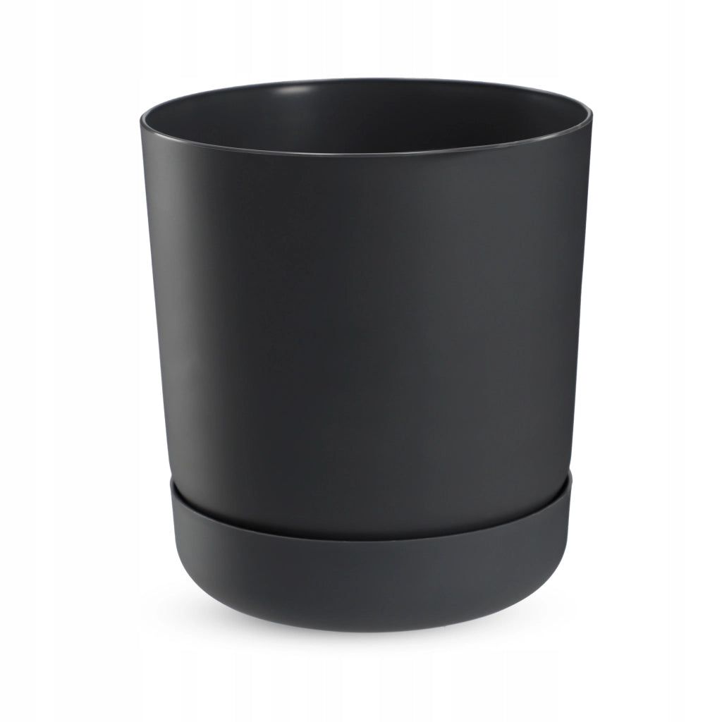 Vaso da fiori KADAX con supporto, coperchio, ciotola rotonda, 25 cm, antracite