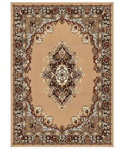 Tappeto P6210 beige cm.240x330 stile orientale persiano, economico resistente facile da pulire