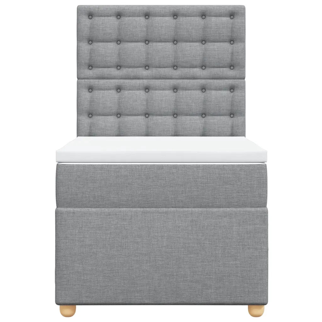 Giroletto a Molle con Materasso Grigio Chiaro 80x200 cm Tessuto