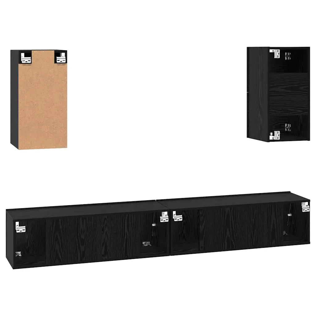 Mobile TV da Parete 3 pcs 100 x 30 x 30 cm Rovere Nero 3393346