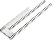 Maniglia per asciugamani per la stanza da bagno - Senza perforazione necessaria - Acciaio inossidabile 304 - Maniglia per asciugamani con doppia barra - Adesivo - Doppie braccia - Montaggio a parete - 39 x 4 x 9,3 cm