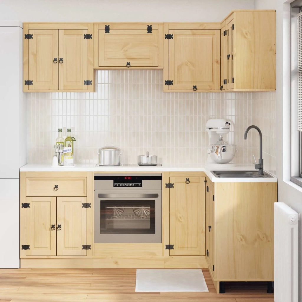 Armadietto con porta SKI 8 pcs Marrone Miele Pino massello