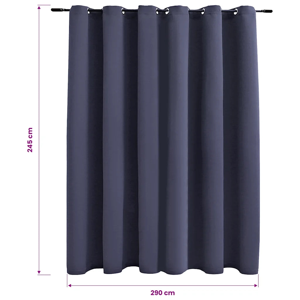 Tenda Oscurante con Anelli in Metallo Antracite 290x245 cm 134421