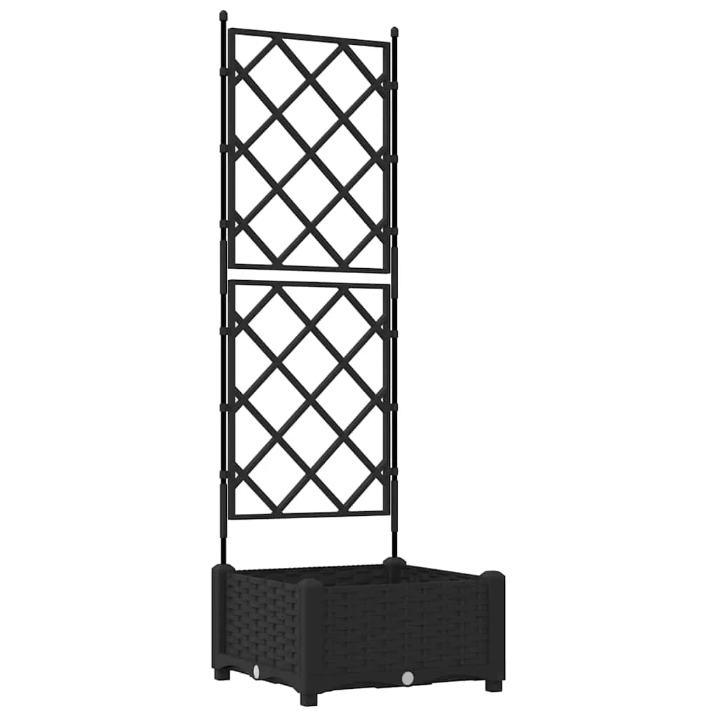 Fioriera moderna da giardino per esterni 40 x 40 x 125,5 cm resistente design elegante acciaio nero 02_0058533