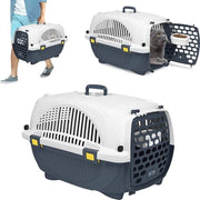 Scatola di trasporto per piccoli cani e gatti - Scatola di trasporto fino a 10 kg, 61 x 37 x 37 cm, Grigio