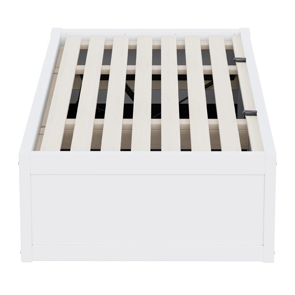 Letto Singolo con Contenitore e Piano Scrittura ¨C MINIMAL ¨C Bianco, 90x200