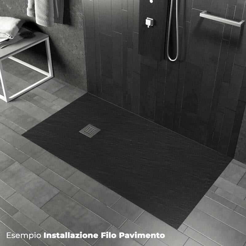 Piatto Doccia in Pietra 90x150 cm Pedrinelli Ardesia Stone Side Antracite