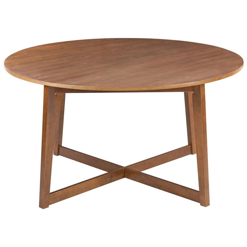 Tavolo da pranzo rovere scuro  rotondo di ispirazione retrò design soggiorno sala da pranzo