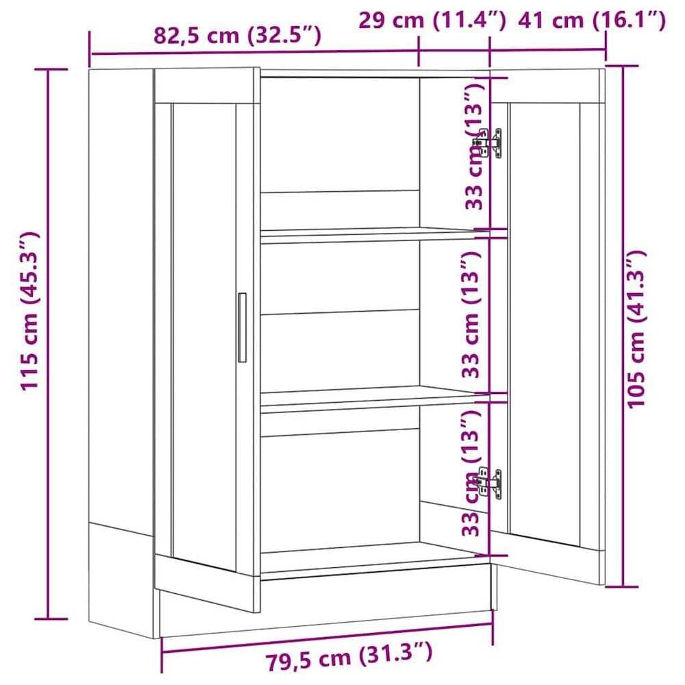 Display Cabinet Sonoma Oak 82.5x30.5x115 Cm Wood-based Material