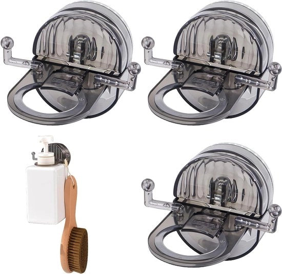 Dispensatore di detersivo per montaggio a parete con morsetti - Adatto per sapone liquido e shampoo - Set da 3 pezzi