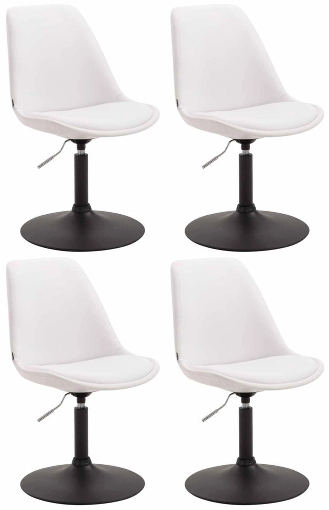 Set di 4 sedie da pranzo Maverick in ecopelle bianco,nero
