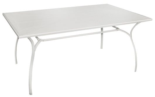 Tavolo Rettangolare da Giardino 160x100 cm in Ferro Vorghini Desenzano Avorio