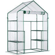 Serra per pomodori a tunnel, 142x73x195 cm, con 6 ripiani, trasparente per giardino e piante.
