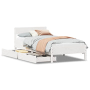 Letto singolo | Letto per adulti | Letto senza Materasso Bianco 75x190 in Legno Massello di Pino