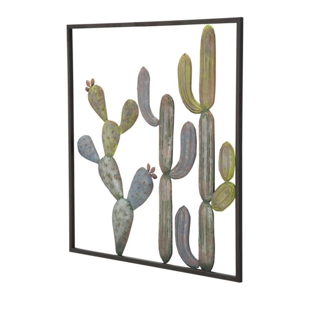 Decorazione in Metallo 3D Cactus 4, Verde, Metallo, 50x1,3x50 cm