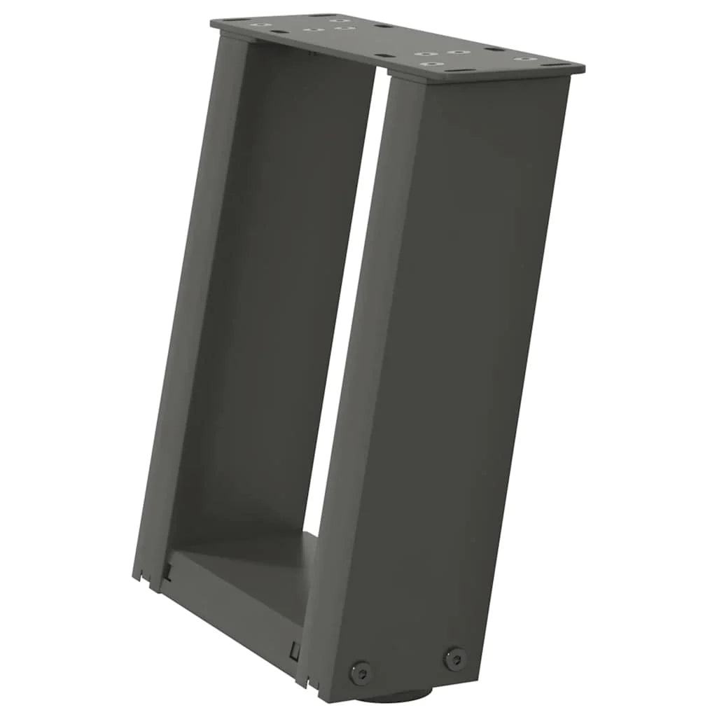 Set di 2 gambe per tavolino da caffè a forma di U dall'estetica moderna 30 x 30 cm con piedini regolabili in acciaio antracite 02_0057023