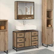 Mobile da Bagno con cassetto Rovere artigianale 80 x 33 x 60 cm 883632