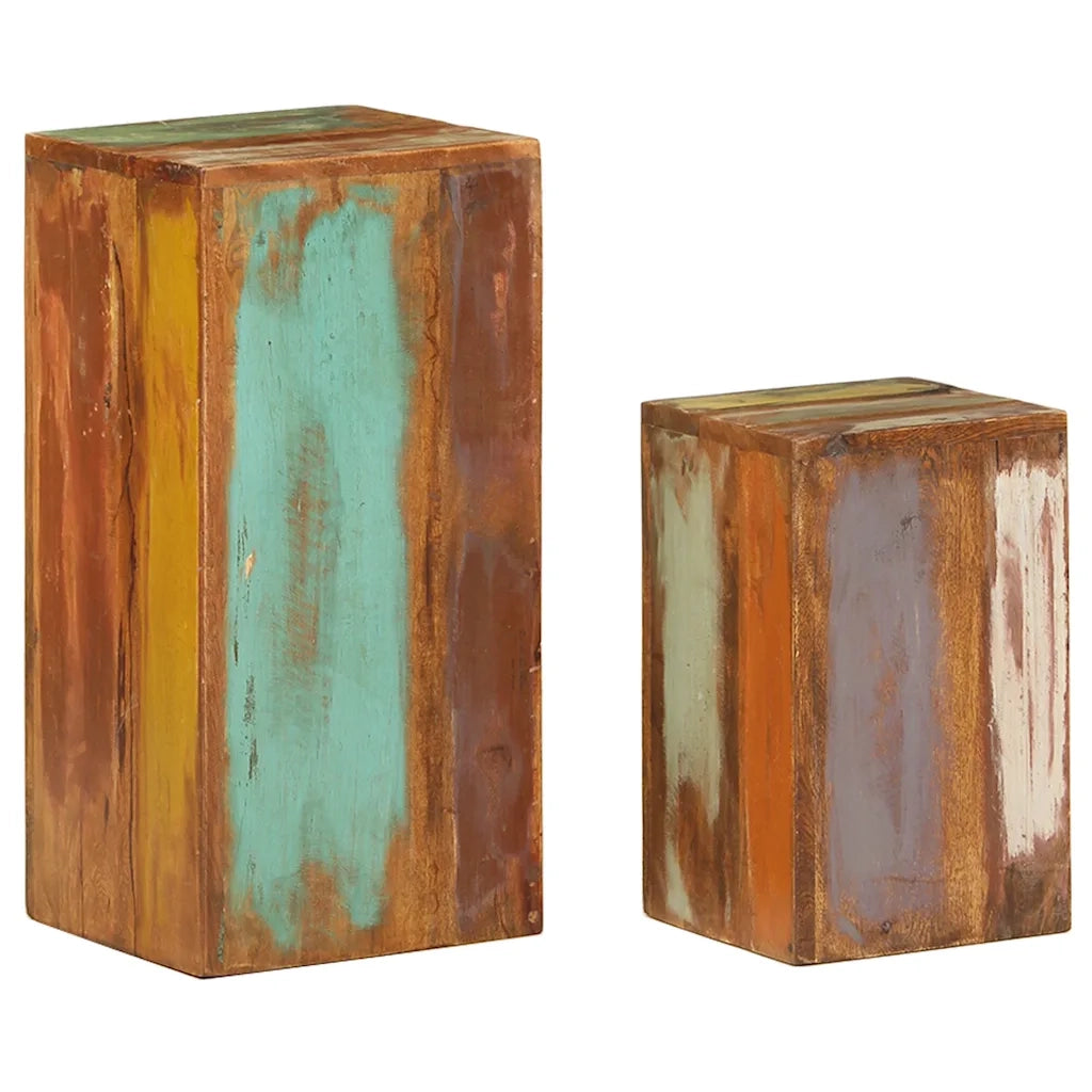 Supporti per Piante 2 pz in Legno Massello di Recupero 320806