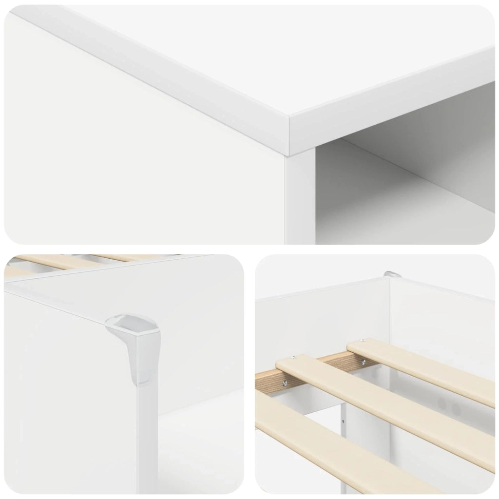 Struttura Letto Loft con Mobile 3 pcs Bianco Legno multistrato