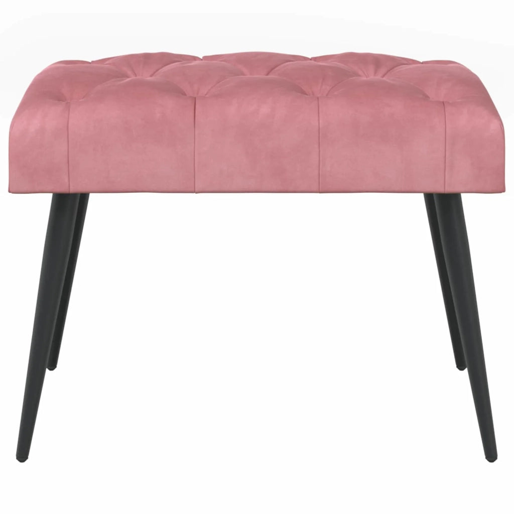 Panchina con bottoni imbottiti Rosa 60 x 40 x 45 cm Velluto 42038547