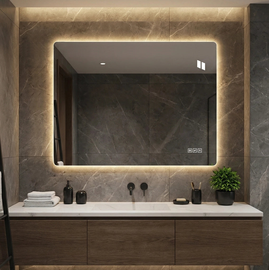 Specchio da bagno LED antiappannamento con memoria