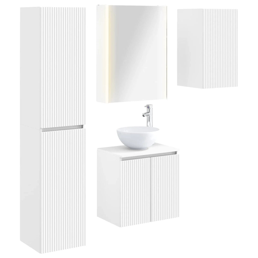Set di Armadi da Bagno 5 pcs Bianco 53 x 15,5 x 70 cm 3407303