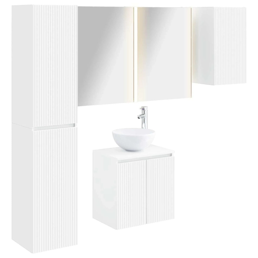 Set di Armadi da Bagno 5 pcs Bianco 53 x 15,5 x 70 cm 3407303