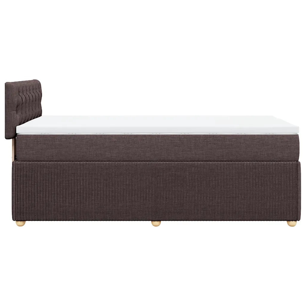 Giroletto a Molle con Materasso Marrone Scuro 80x200 cm Tessuto