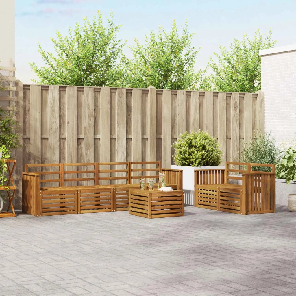 Set di divani da esterno 7 pcs Naturale