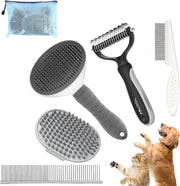 Set di cura del pelo multifunzionale 5 in 1 per cani e gatti da spazzolare autonomamente