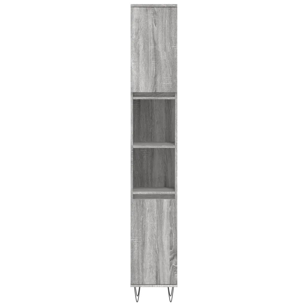 Set Mobili da Bagno 3 pz Grigio Sonoma in Legno Multistrato 3190305