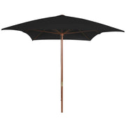 Ombrellone da esterno con palo 200 x 300 cm legno nero 02_0008258