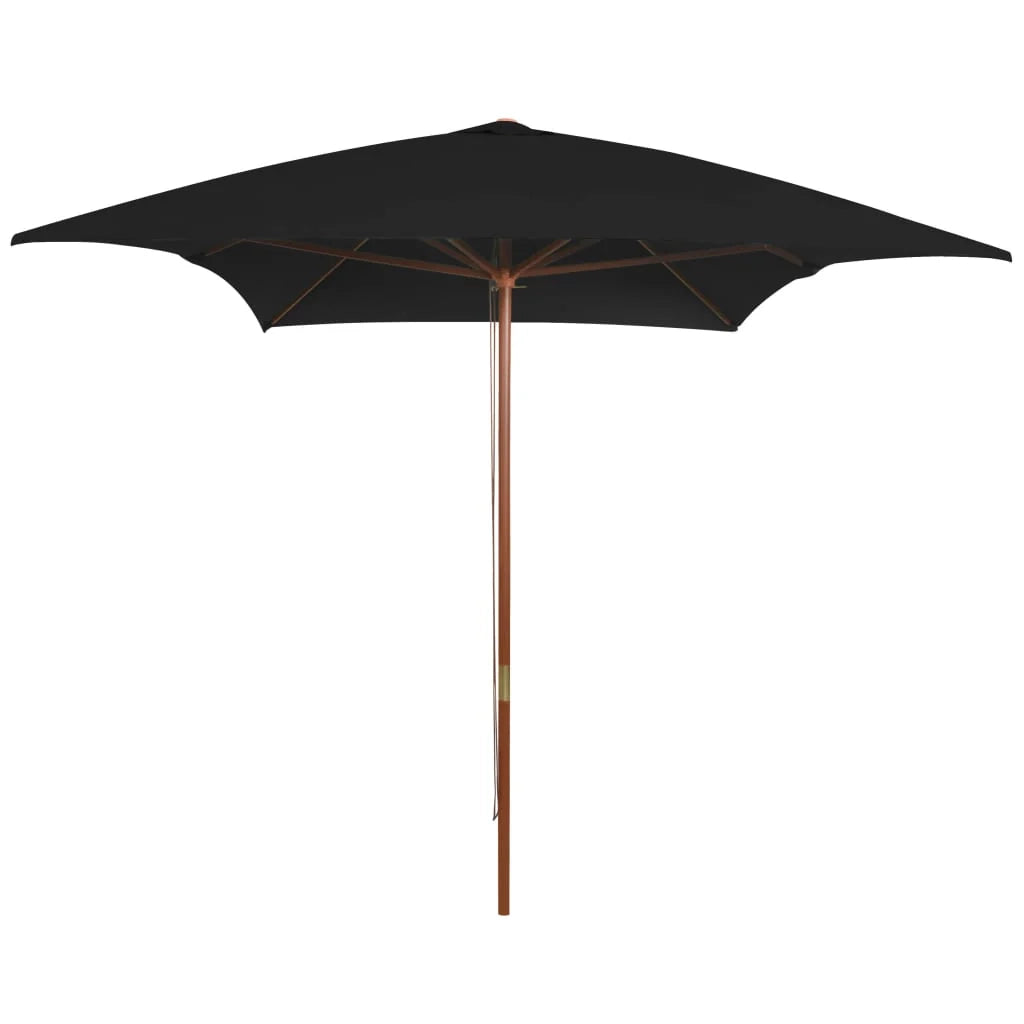 Ombrellone da esterno con palo 200 x 300 cm legno nero 02_0008258