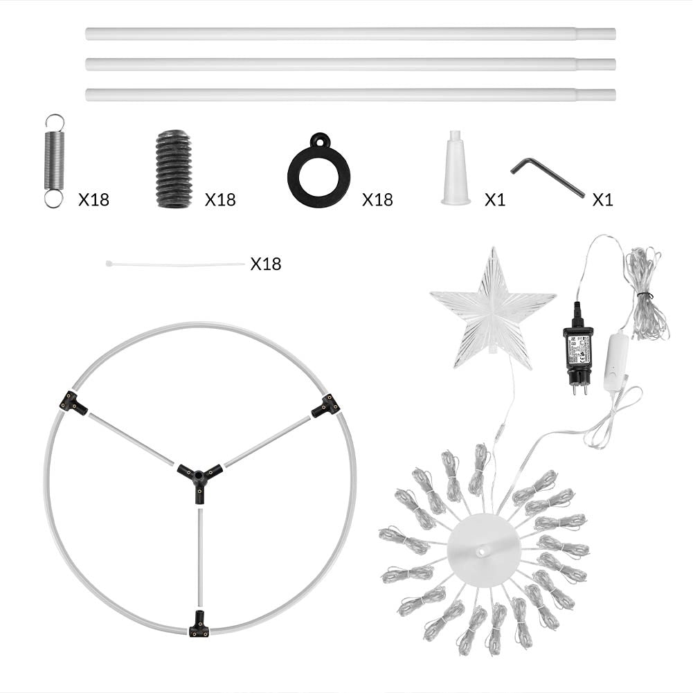 Albero Natale Luminoso 280 cm Smart Control con APP 432 LED Luci per Esterno