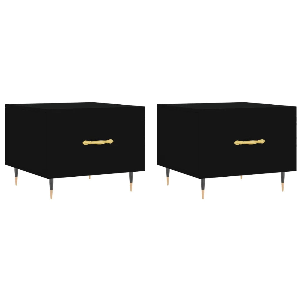 Tavolini da Salotto 2 pz Neri 50x50x40 cm in Legno Multistrato 829351