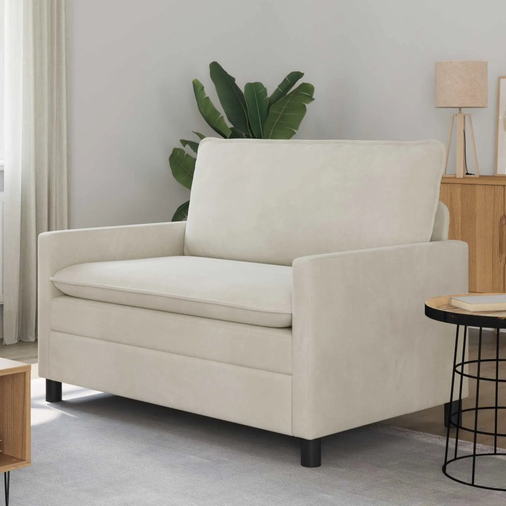 Divano Crema 126 x 81 x 87,5 cm Velluto