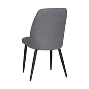 Set 4 Sedie Vika in tessuto grigio con trama geometrica e piedi neri - Eleganza e comfort