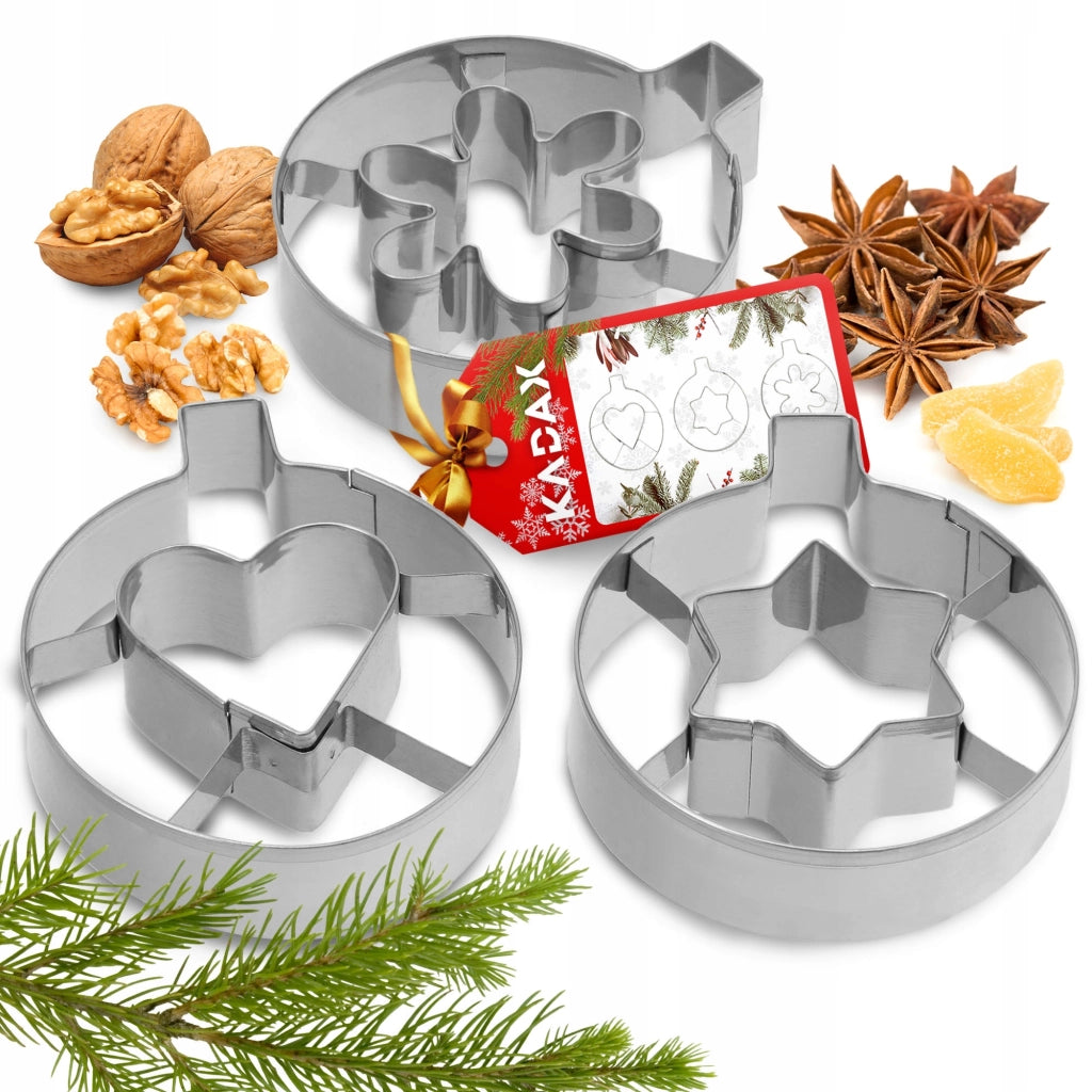 Set di 3 stampini per biscotti di pan di zenzero KADAX per Natale