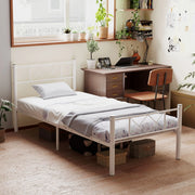 Letto 90x200 cm con testiera e spazio sottoletto in acciaio bianco